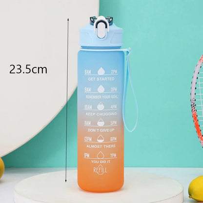 2L Outdoor Sport-Wasserflasche – Große Kapazität, Auslaufsicher & mit Zeitmarkierung