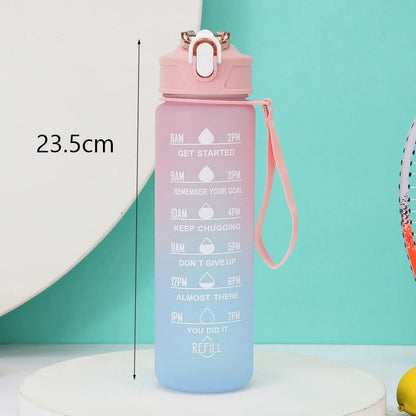 2L Outdoor Sport-Wasserflasche – Große Kapazität, Auslaufsicher & mit Zeitmarkierung