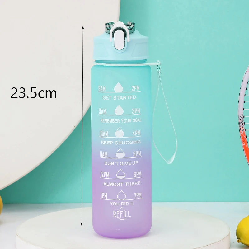 2L Outdoor Sport-Wasserflasche – Große Kapazität, Auslaufsicher & mit Zeitmarkierung