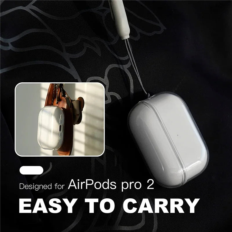 Klares Case mit Trageband für AirPods (Pro & alle Generationen) – Schutz & Stil in Einem!