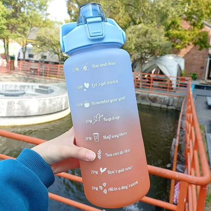 2L Outdoor Sport-Wasserflasche – Große Kapazität, Auslaufsicher & mit Zeitmarkierung