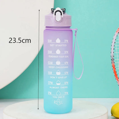 2L Outdoor Sport-Wasserflasche – Große Kapazität, Auslaufsicher & mit Zeitmarkierung